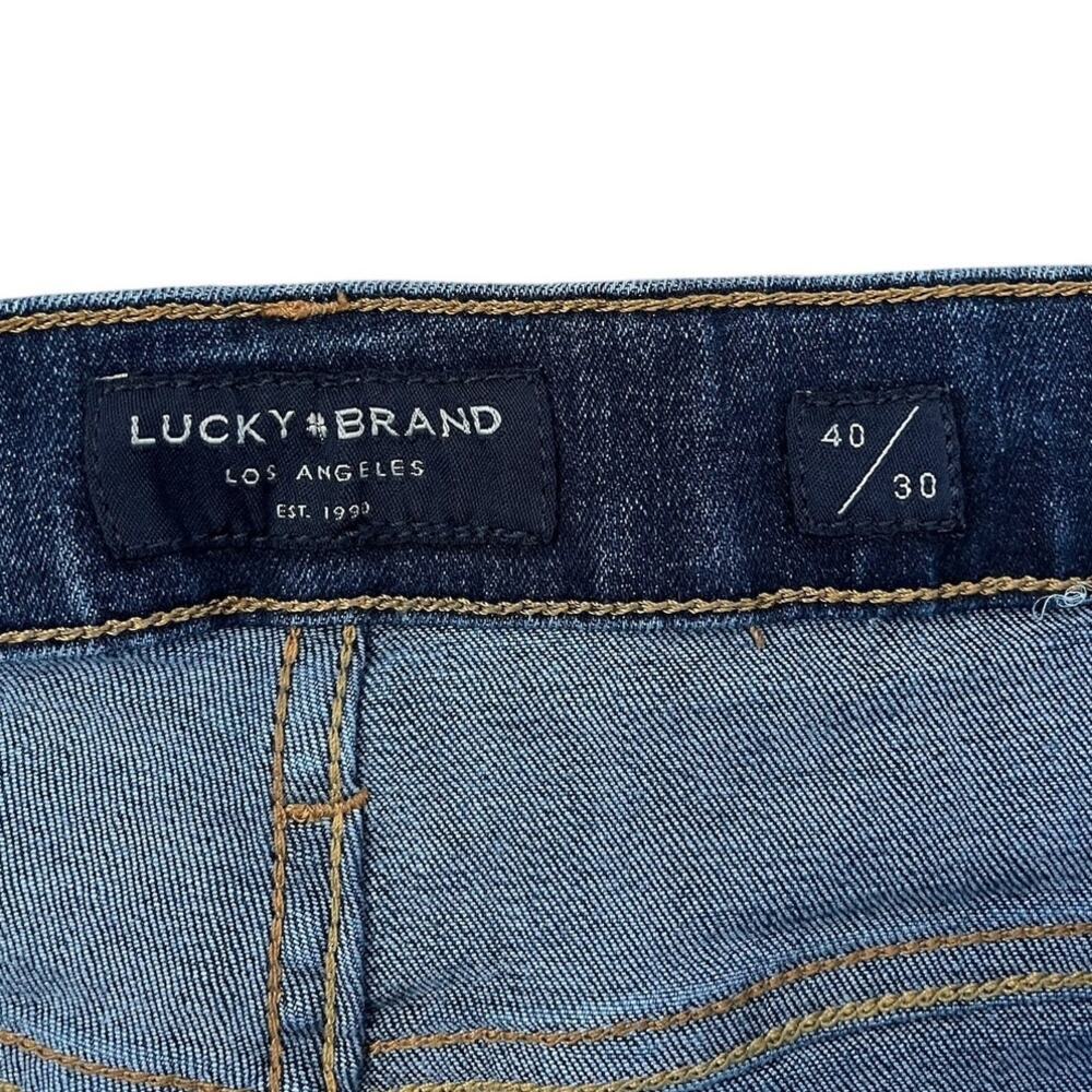 Lucky Brand 410 Athletic Straight Jeans Caprea Blue Denim Casual Stretch 40/30 - Picture 3 of 10